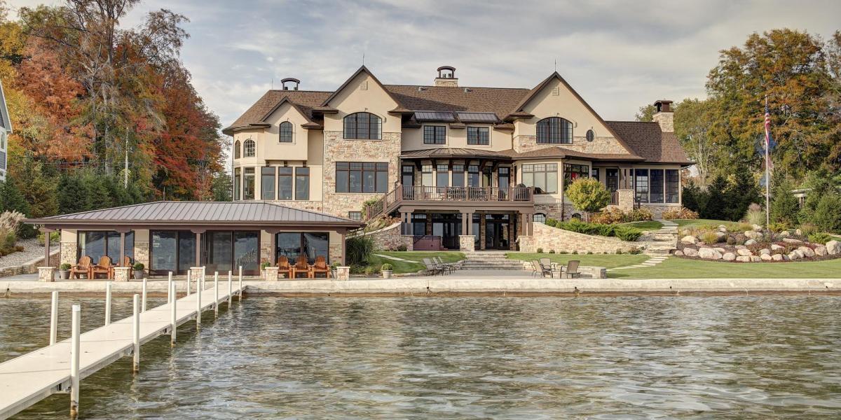 Beautiful lake house in Michigan shot for Life + Spaces Magazine