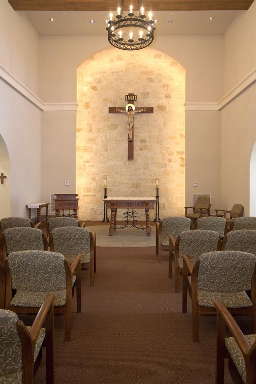 An architectural photo of the interior of a senior living facility.