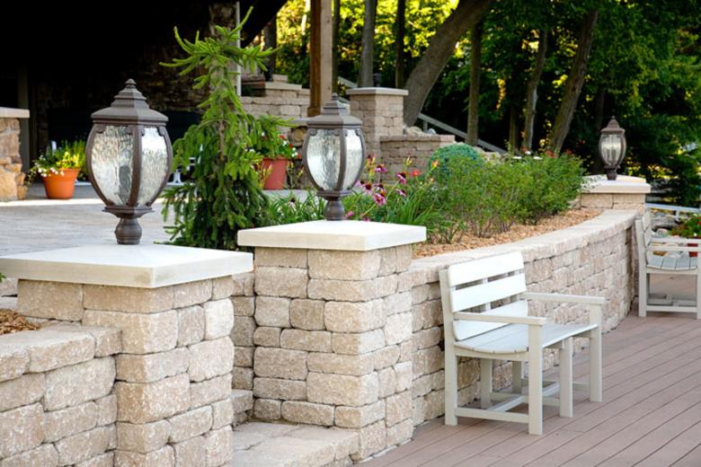 Architecural Photo of a landscaped patio area.