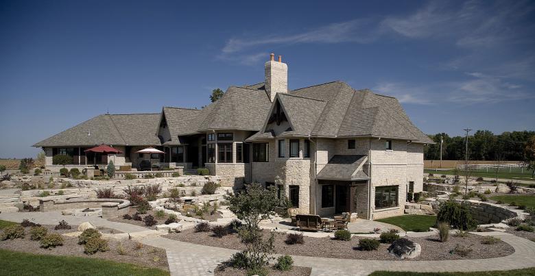 Architecural Photo of a landscaped patio area.