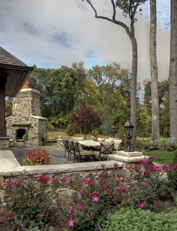 Architecural Photo of a landscaped patio area.