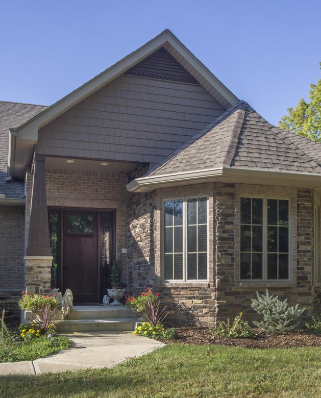 Architectural photo of the exterior of a residence.