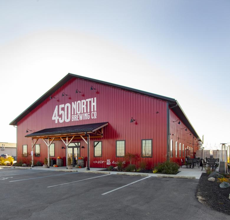 An Architectural photo of a restaurant building