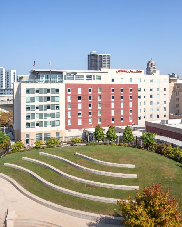 An Architectural Photo of a Hospitality Building